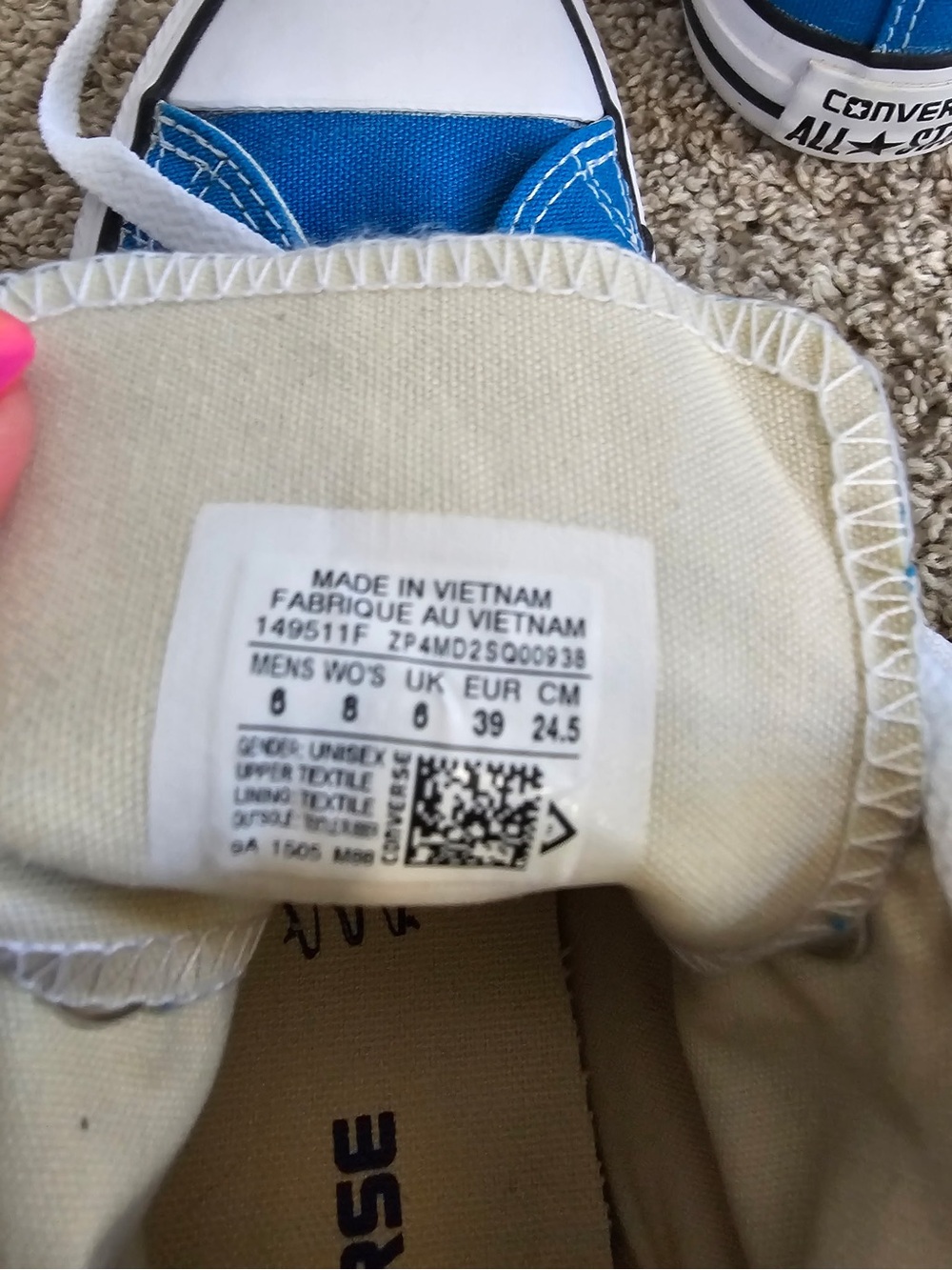 Blue converse high tops - Picture 3 of 4